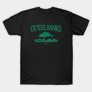 Outer Banks, North Carolina, Bluefin Tuna Leaping Over Waves T-Shirt